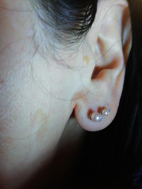 Diamonique 0.2ct tw Pearl Cluster Earclimbers Sterling Silver QVC UK