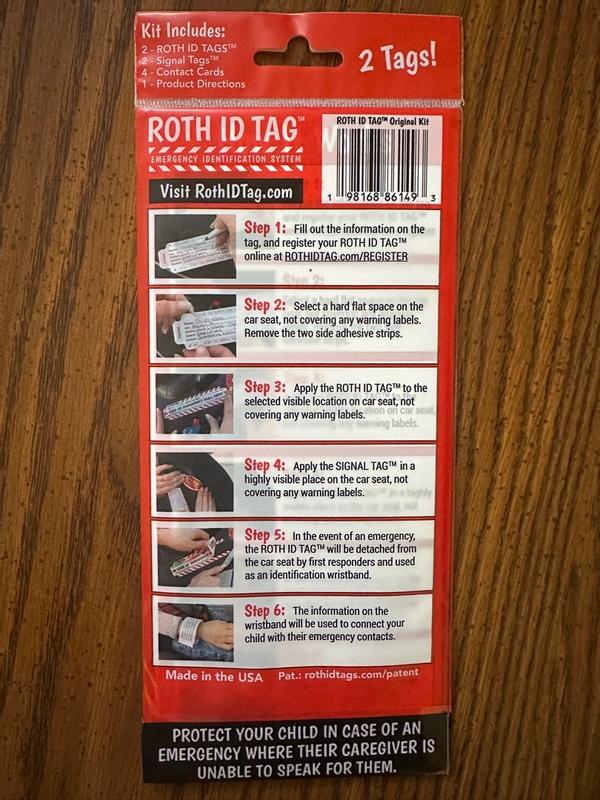 ROTH ID TAG™ Kit - ROTH ID TAG | Emergency Contact Identification 