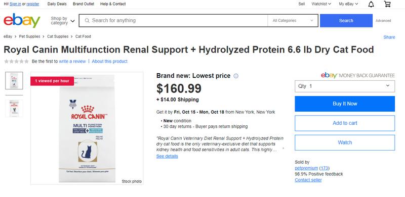 Royal canin renal support best sale hydrolyzed protein