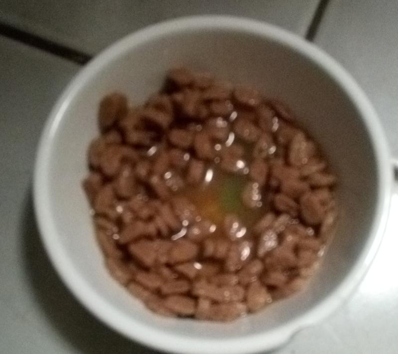 She had already started eating before I could take the pic.