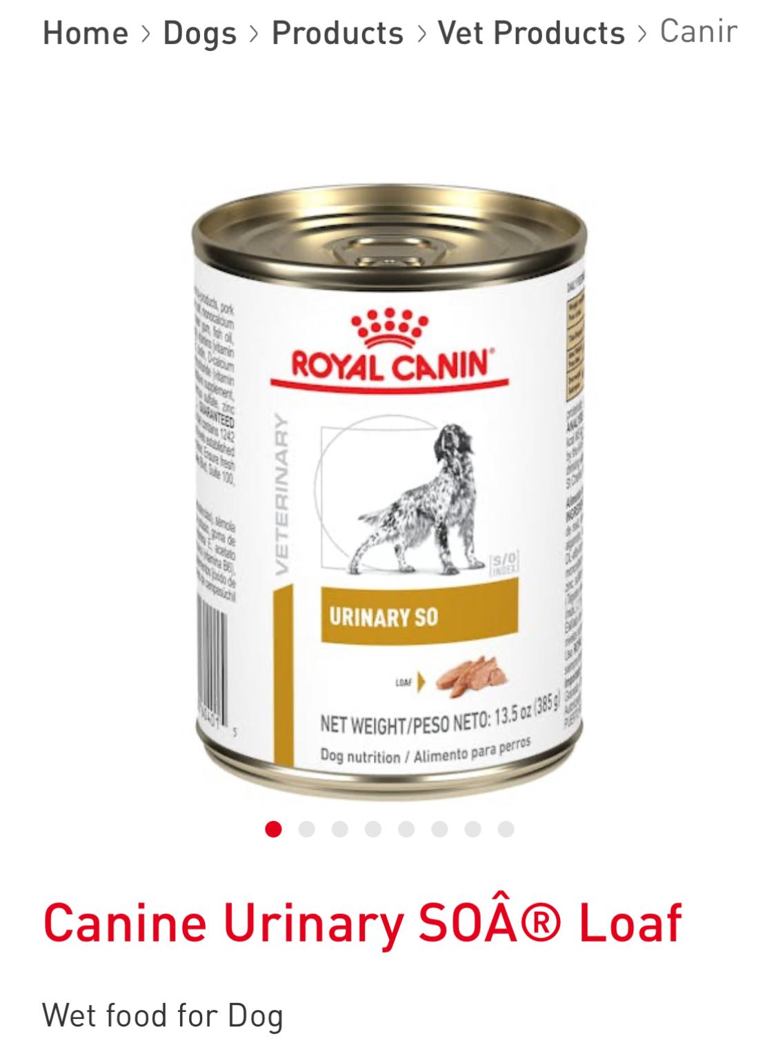 Royal Canin Veterinary Diet Urinary SO Moderate Calorie Morsels in Gravy Canned Wet Dog Food 12.5 oz. Case of 24 Petco