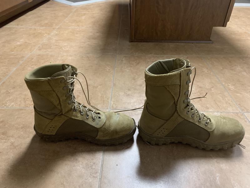 Coyote brown steel shop toe boots nsn