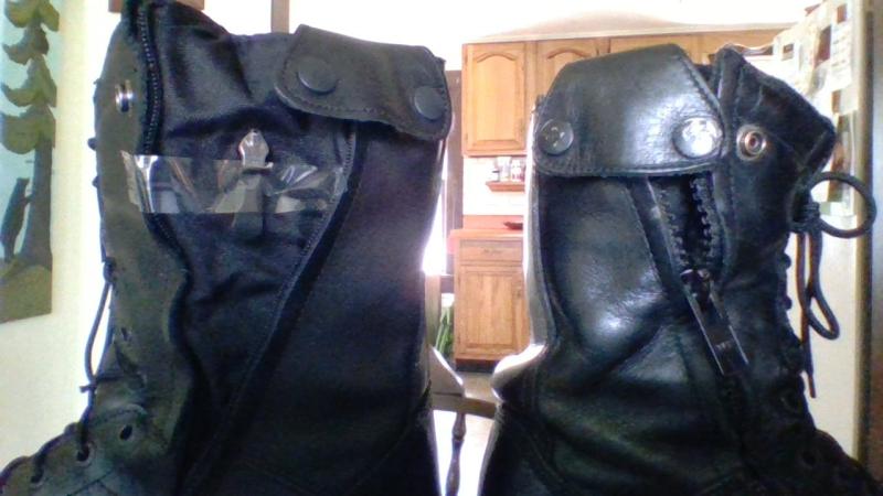 new boot junk zipper (left) / 2yr old boot zipper still kickin' (right)