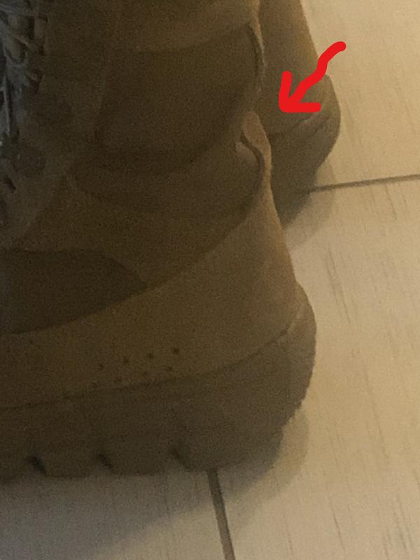 Arrow shoes where the indent of the boot is