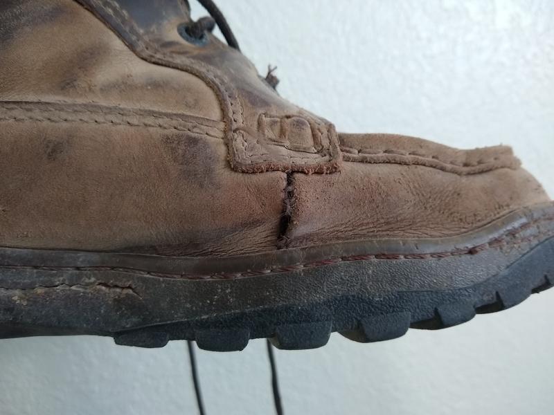 Stitching on seam of left boot came apart