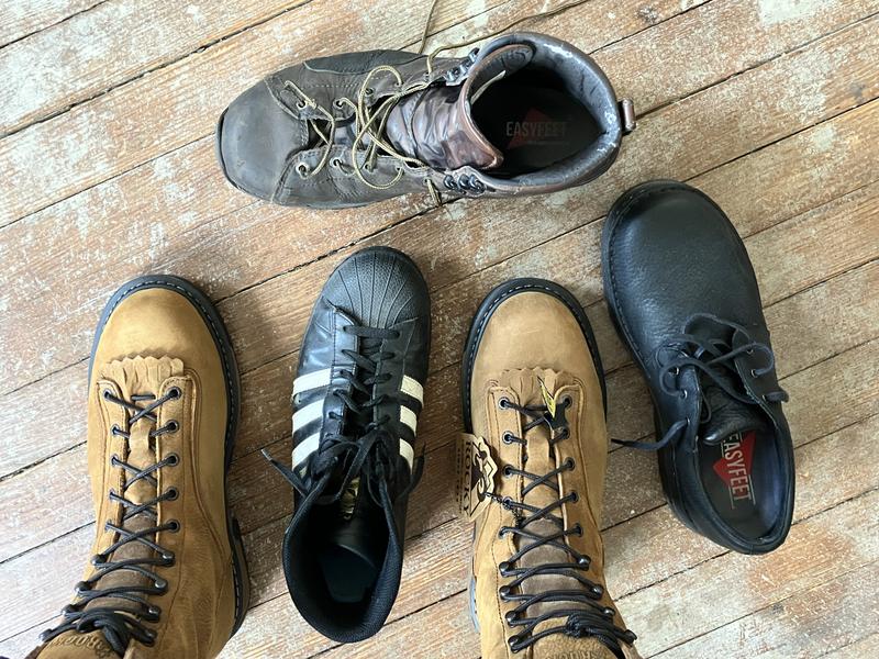 All size 11 M, to compare toes & bulk.