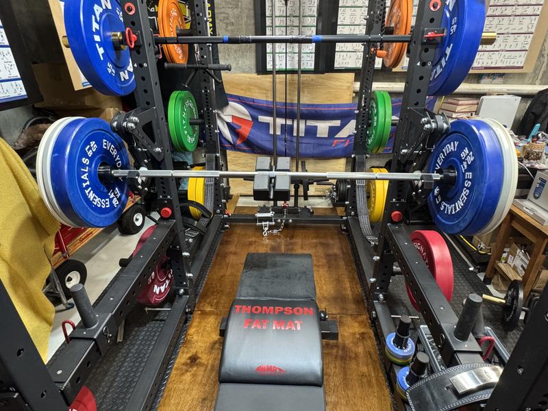 Stump Bar on my monolifts, basement Gym