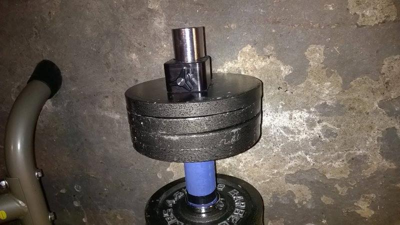 CAP olympic dumbbell with fat gripz and proloc collars