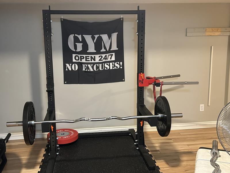Set it up on SML - 1. 55 pound on the opposite foot, preacher curl bar with weight while doing a circuit for extra stay.
