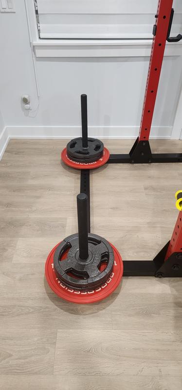Rack is stabilized using plates on end end
