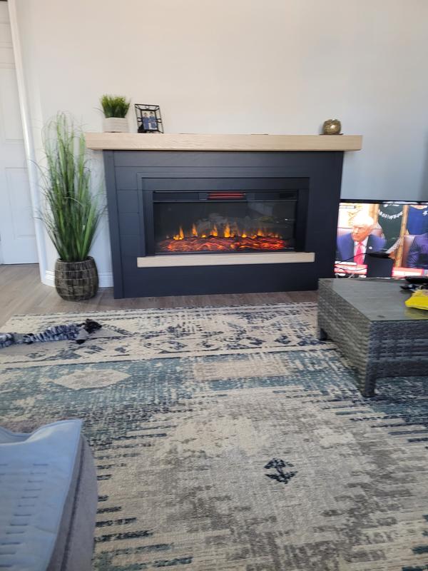 Real Flame Bernice 67-in Landscape Electric Fireplace - Charcoal