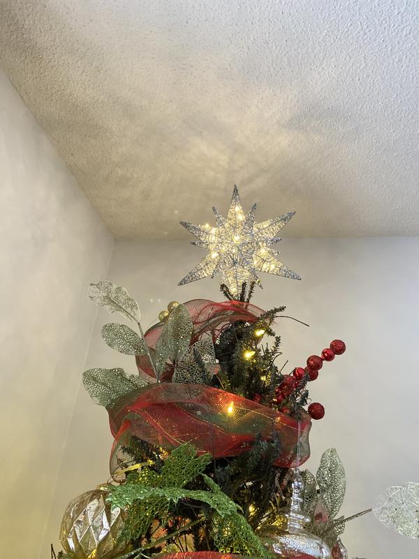 Northlight 12-in Silver Angel with Wings Christmas Tree Topper