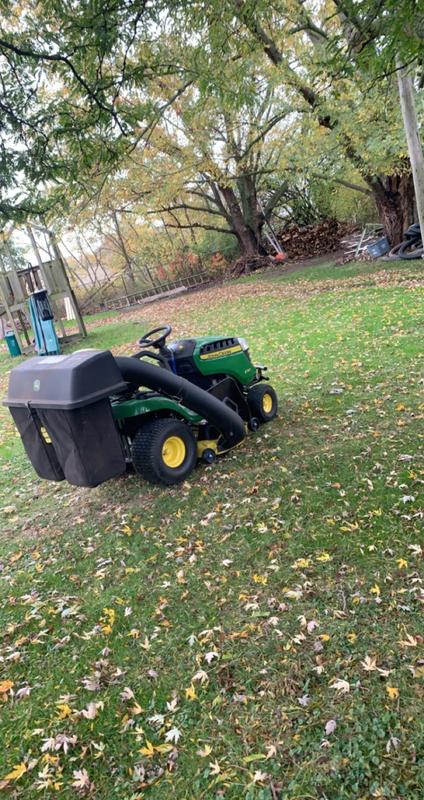 John deere la145 online bagger