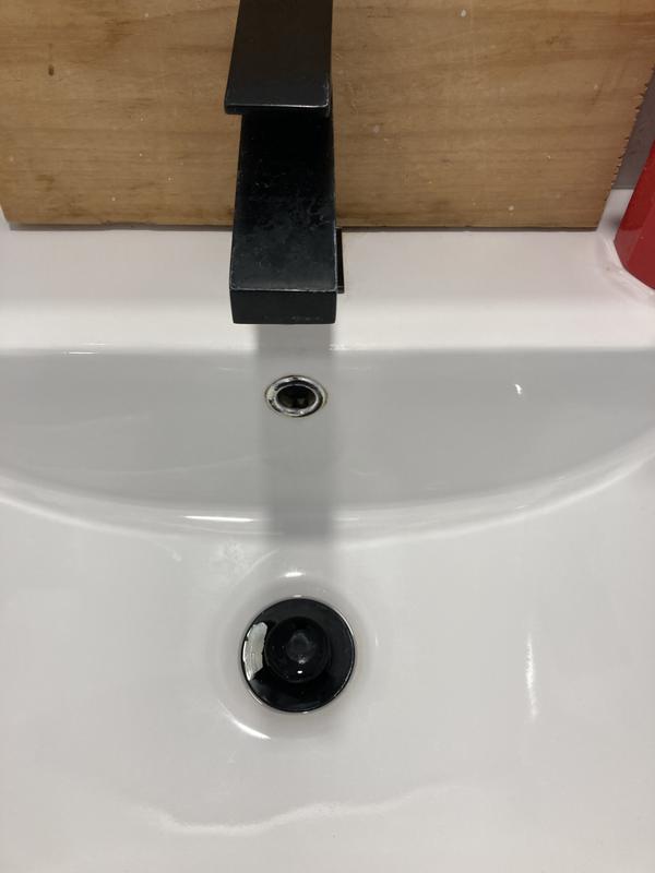 Robinet de salle de bains Quadrato de Belanger noir mat à 1 poignée avec  drain presto inclus QUA21CMB