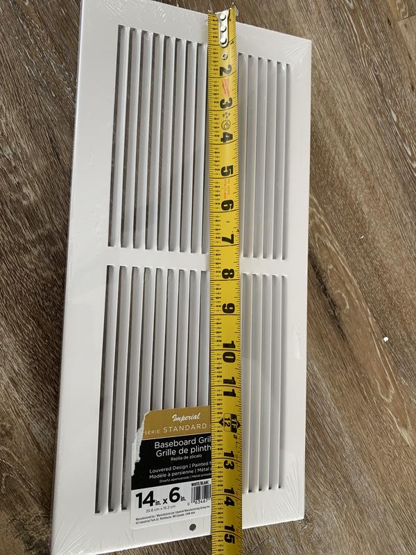 Imperial Baseboard Abdeckgitter – 35,6 Cm X 6 Cm, Weiß Lackiert, Aus Stahl Für Heizung/Klima