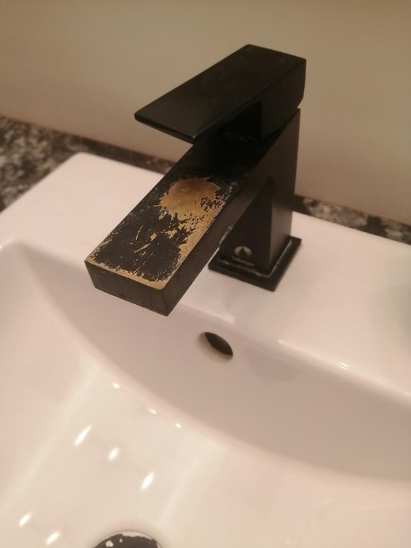 Robinet de salle de bains Quadrato de Belanger noir mat à 1 poignée avec  drain presto inclus