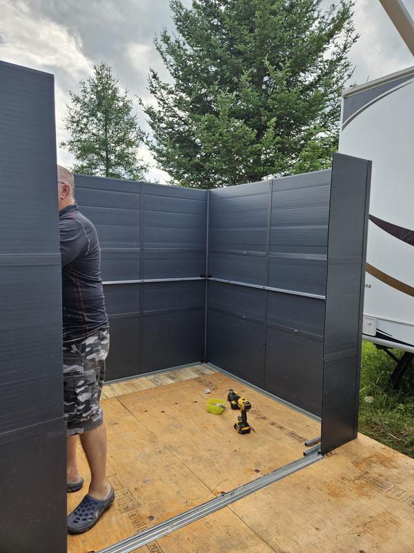 Outsunny 8 x 6-ft Grey Polypropylene Garden Storage Shed w/ Latch