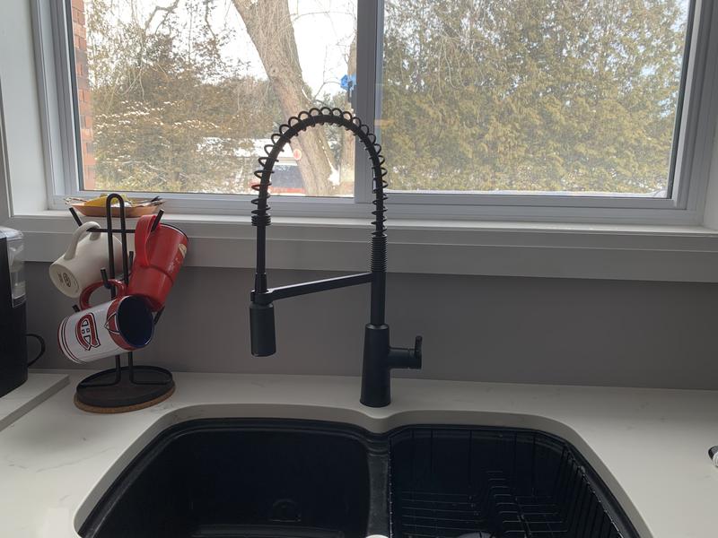 Moen S73104SRS Weymouth Robinet De Cuisine à Ressort à Une Poignée Avec Power Boost, Résistant Aux Taches En Acier Inoxydable