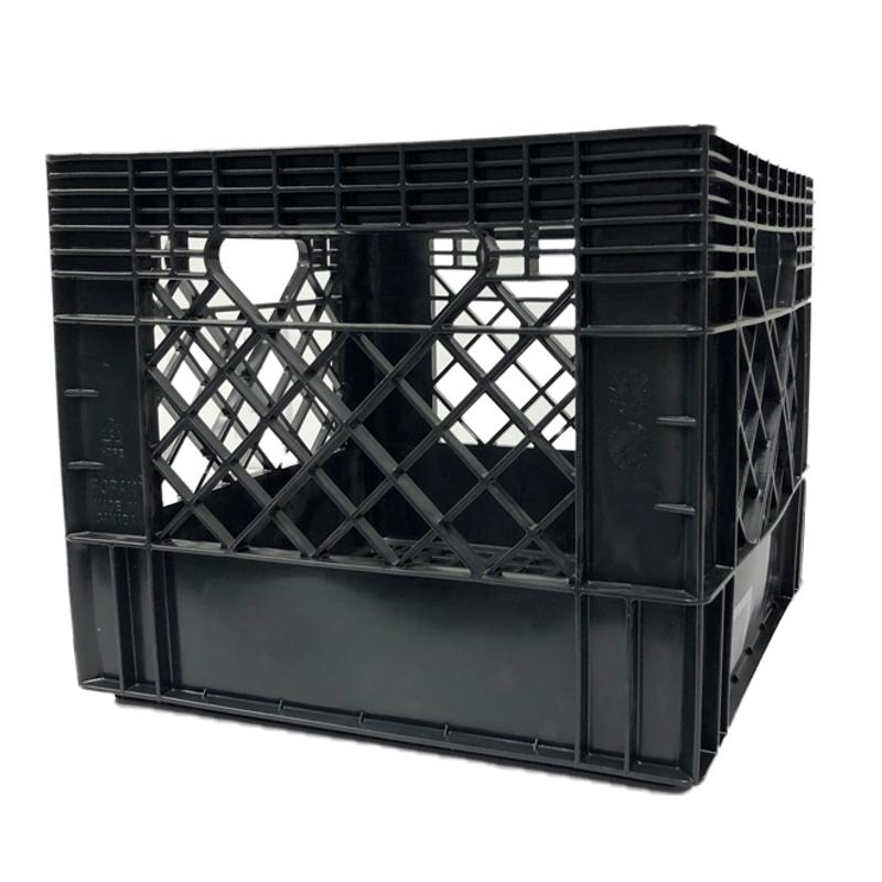 Black HDPE 13 x 13 x 11-in Square Milk Crate