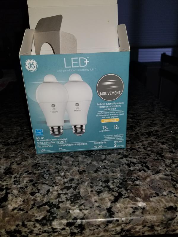 GE LED+ 75-Watt EQ A21 Soft White Dimmable Light Bulb with Motion