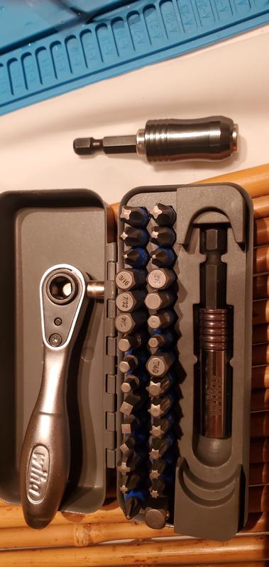 Wiha 76889 32-teiliges GoBox Impact Bit-Set Mit Mini-Ratsche – Inkl. Kreuzschlitz, Torx, Innensechskant, Pozidriv