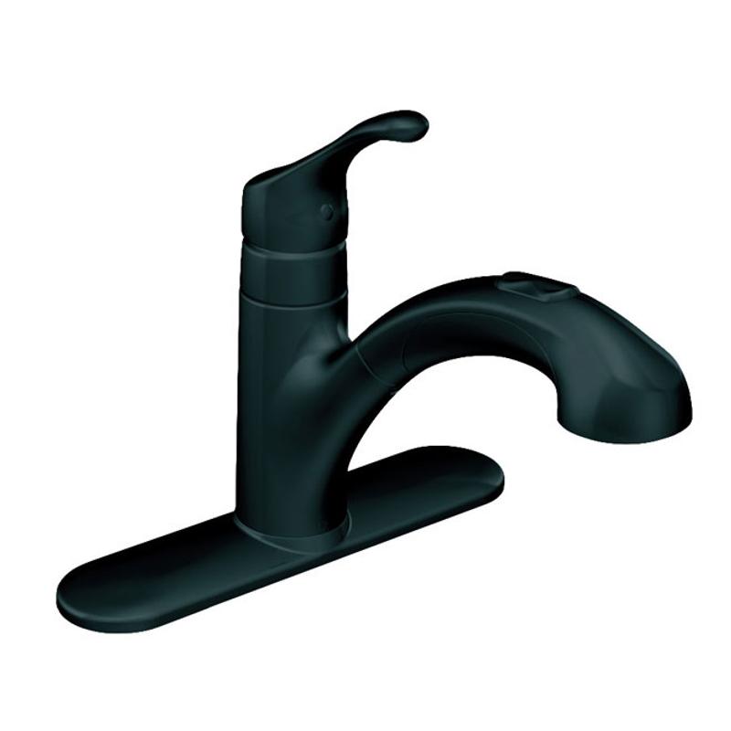 Riobel - Robinet de bain à montage sur comptoir de 3 pièces avec garniture  de douchette Ode - Noir