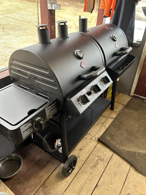 Gas charcoal grill with smoker hotsell