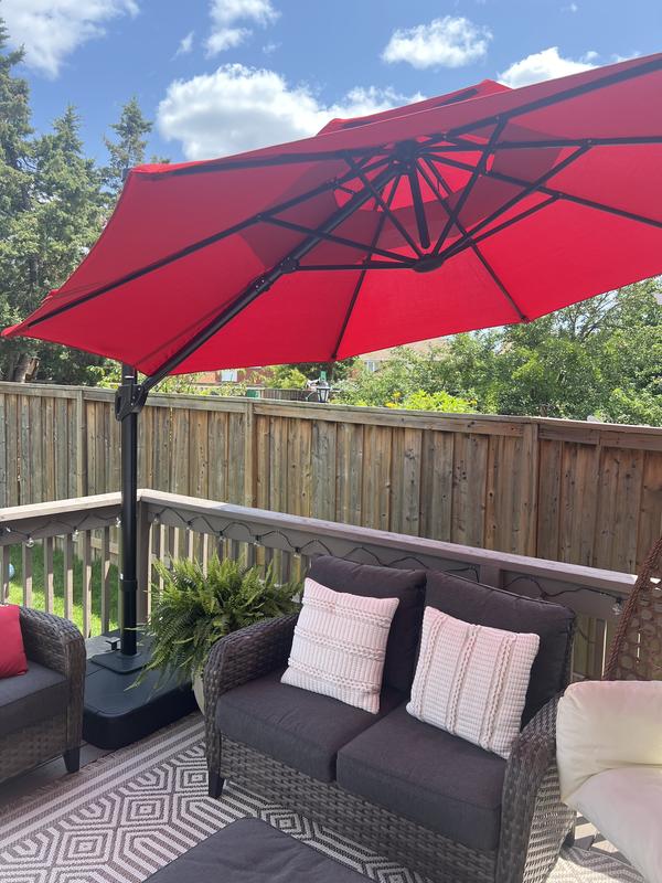 garden treasures red offset patio umbrella Shop 9' Push Button Tilt Market by Treasure It offers you the opportunity to relish the outdoors without compromising your skins well Garden Treasures Palm City 5-Piece