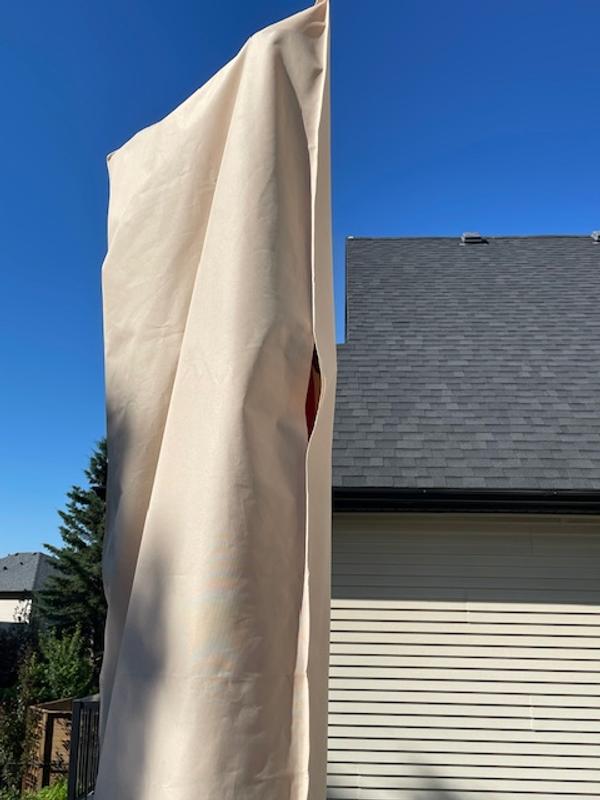 Housse De Protection Perel Pour Parasol Ø Max 3.5m - Gris, Polypropylène Tissé