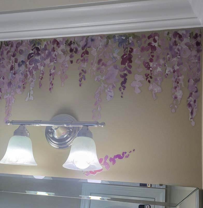 Watercolor Wisteria Peel and Stick Giant Wall Decals – RoomMates Decor