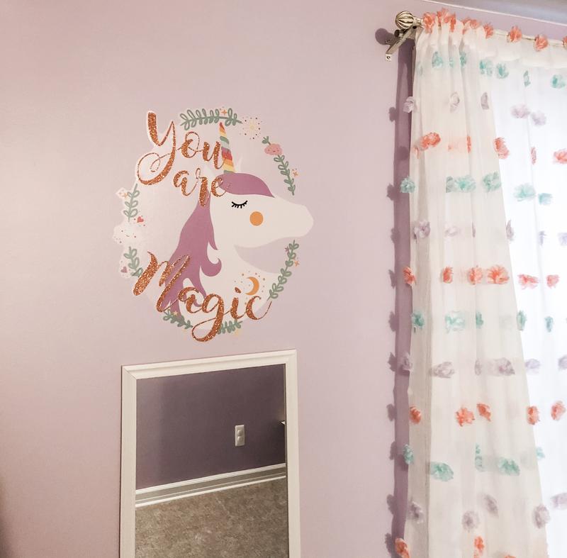 Unicorn Magic Peel and Stick Wall Decals with Glitter – US Wall Decor