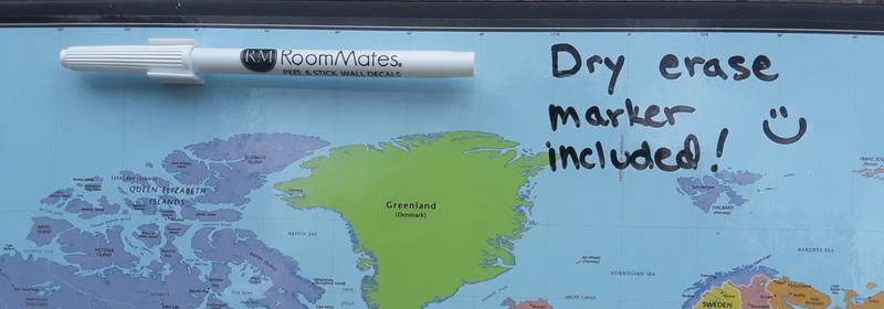 Includes Dry Erase marker & can be attached to map, or nearby