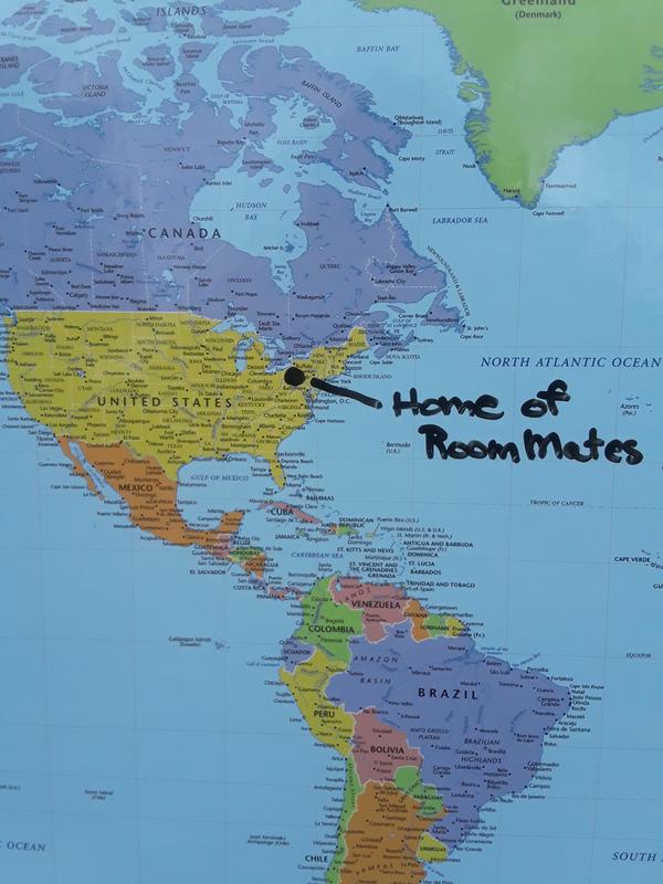 Homage to RoomMates, close-up to show how small print is