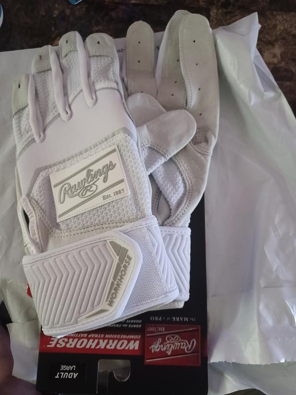 New WORKHORSE COMP WH/WH SR-XL Batting Gloves