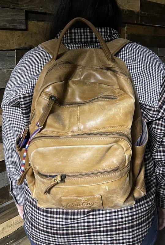 Leather rawlings online backpack