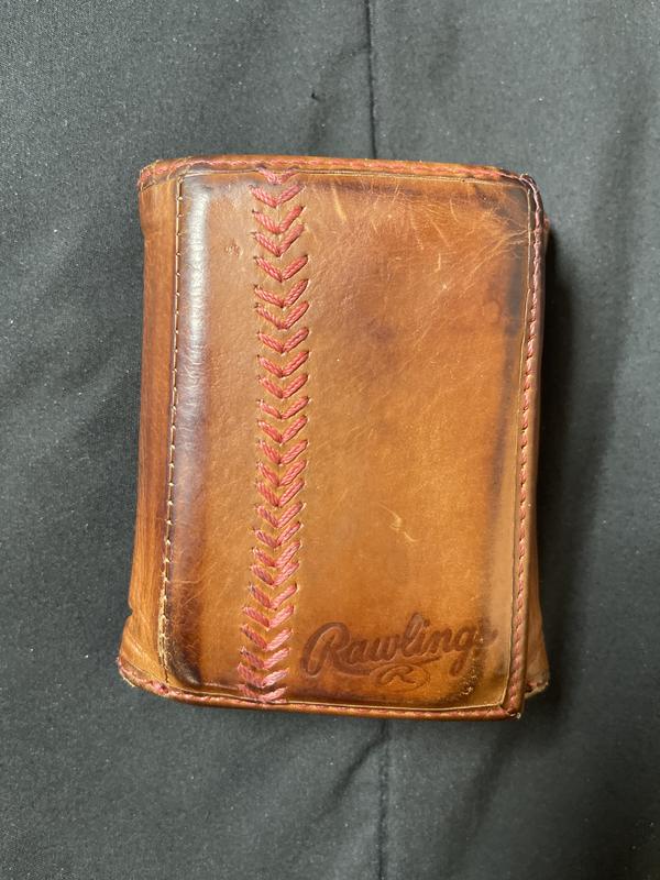 Men's Rawlings Baseball Stitch Trifold Wallet 3.2 x 0.8 x 4.2 