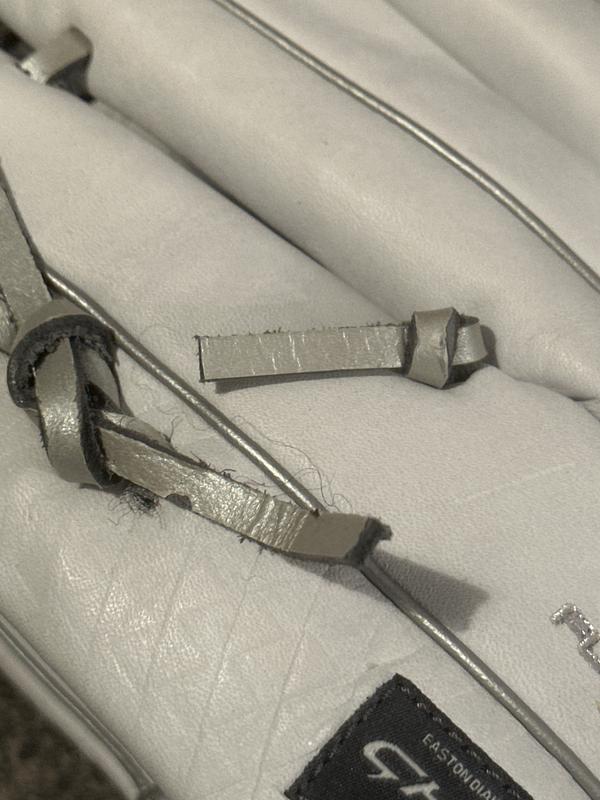 Metallic coating on laces peeling off.