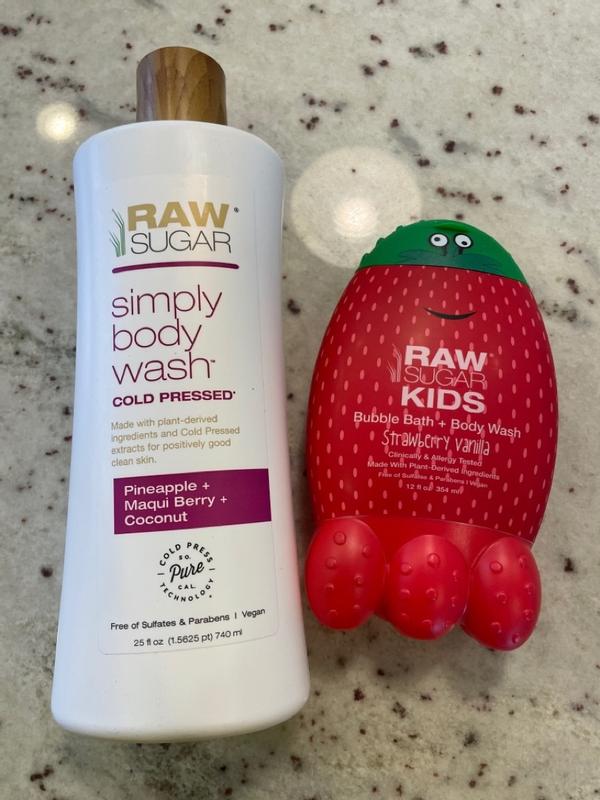 Raw Sugar Kids 2-in-1 Bubble Bath & Body Wash - Strawberry Vanilla, 12oz