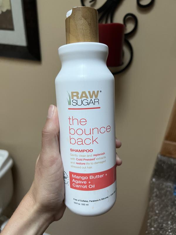 Raw Sugar Bounce Back Shampoo, Mango Butter + Agave + Carrot Oil, 18 oz