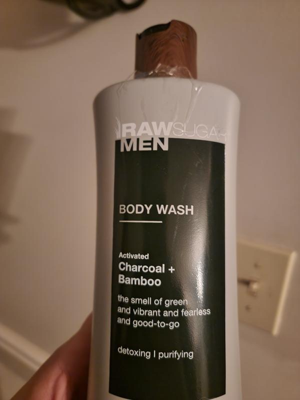 Raw Sugar Men Body Wash, Detoxing, Purifying, Charcoal + Bamboo - 25 fl oz