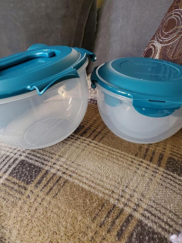 Rachael Ray HSM957HS5T Leak-Proof Nestable Round Food Storage Container Set, Teal - 10 Piece