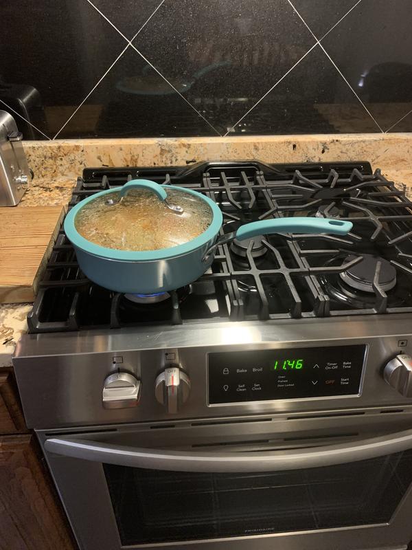 Stylish Aqua Blue saute pan - Gorgeous!