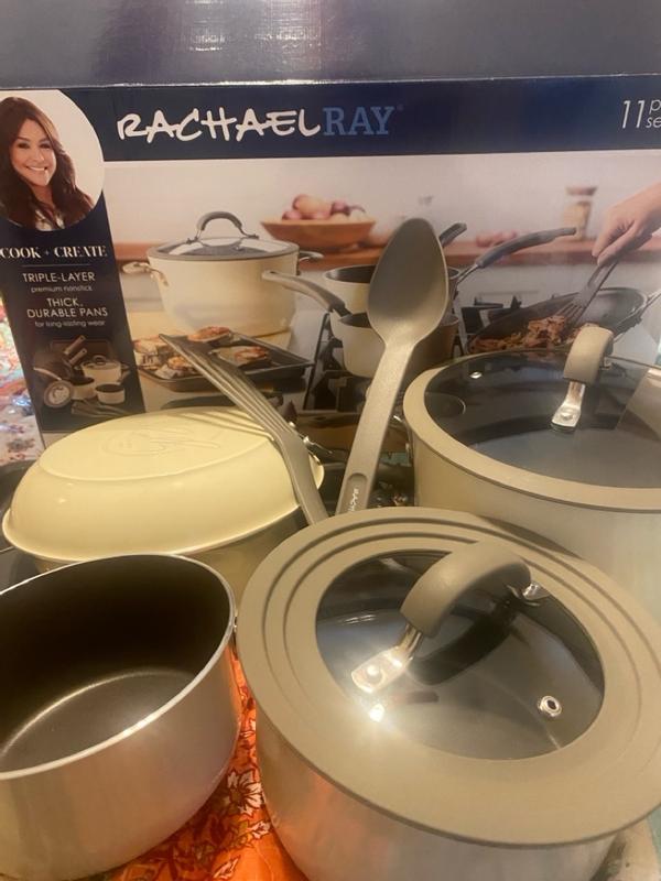 Rachael Ray Cook + Create Aluminum Nonstick Cookware Set, 11-Piece, Red -  Yahoo Shopping