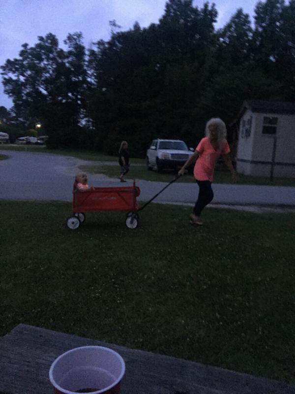 Getting my first ride in my wagon