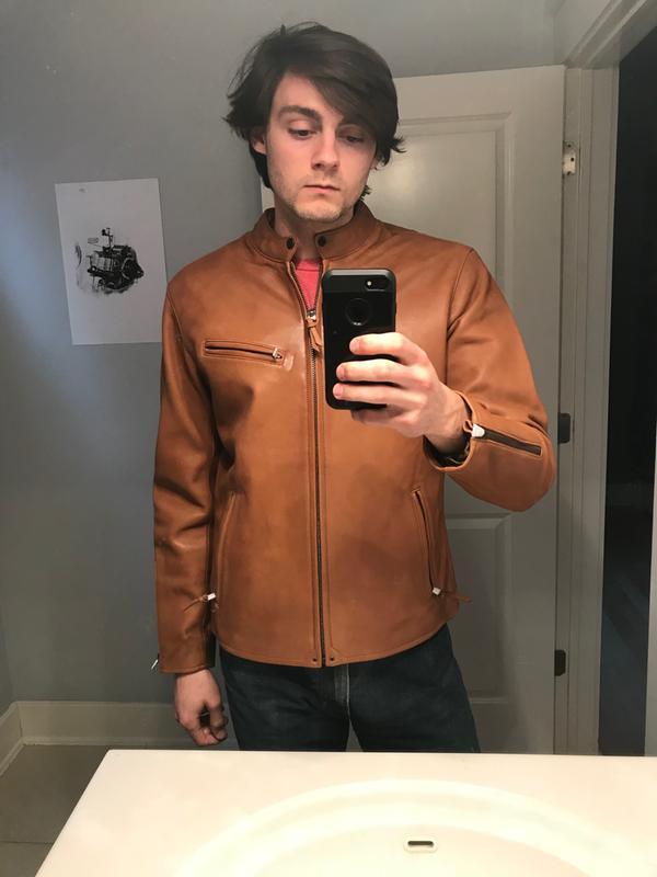 polo ralph lauren lambskin café racer jacket