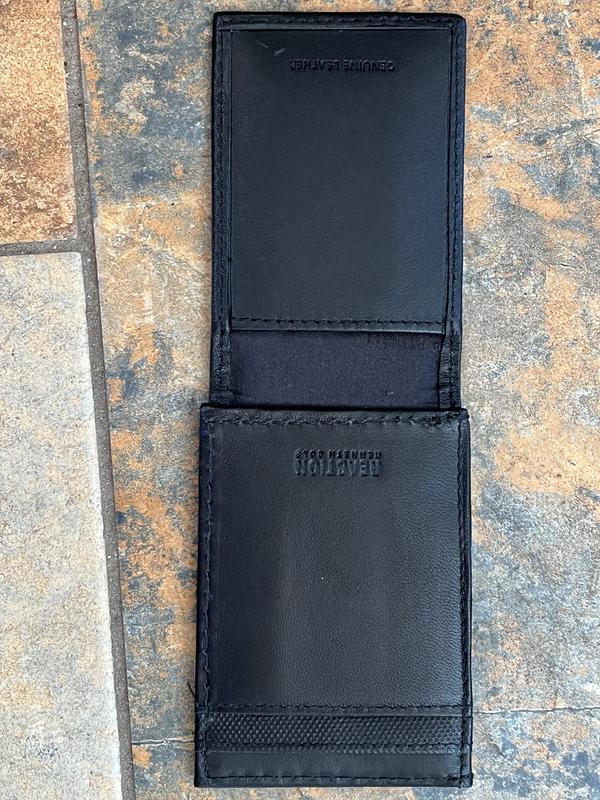 inside, two credit card slots and the slot for the ID