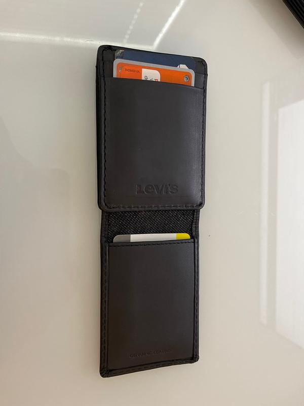 Levi's Men's RFID Blocking Slim Wallet - Front Pocket Card Case With Zippered Compartment