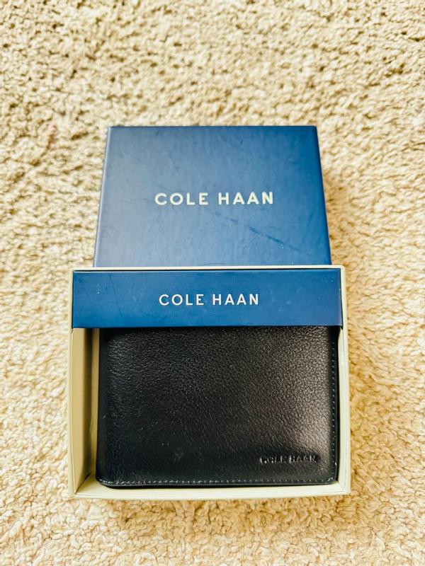COLEHAAN 革財布 Cole Haan Men's Bifold Black Genuine Leather RFID Wallet Passcase