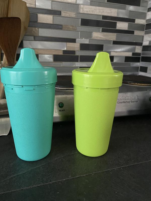 Re-Play Made in The USA 3pk Toddler Feeding No Spill Sippy Cups for Baby,  Toddler, and Child Feeding - Red, Yellow, Sky Blue (Primary)  Durable,  Dependable and Tough Toddler Sippy Cups! 