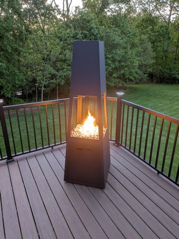 Ferro Chiminea With Hidden Propane Tank - Real Flame®